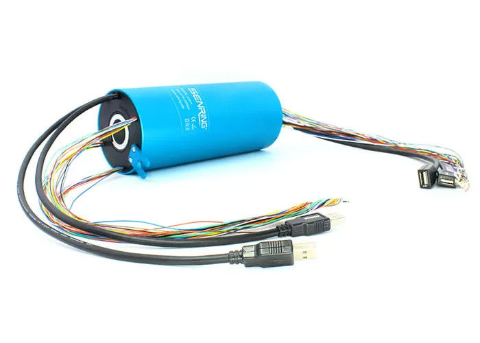 2 κυκλώματα 10A Ηλεκτρική τροφοδοσία USB Slip Ring Για HDMI με τροφοδοσία slipping