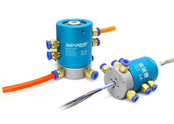 4 διαδρόμια 4 κανάλια Πνευματικό Ethernet Rotary Joint Slip Ring Pipe Μέγεθος 6~8mm