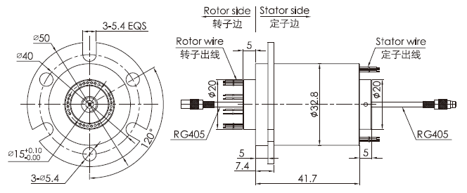 hf0103-32 συχνότητα ύψους σειράς σειράς HF0103-32/περιστροφικό κοινό σχέδιο δαχτυλιδιών ολίσθησης μικροκυμάτων